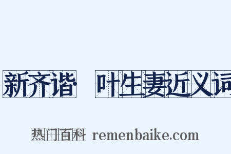 新齐谐·叶生妻近义词是什么意思的图片